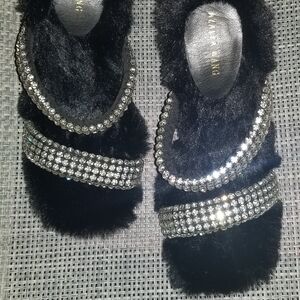 Fur Heels with Rhinestone Accents